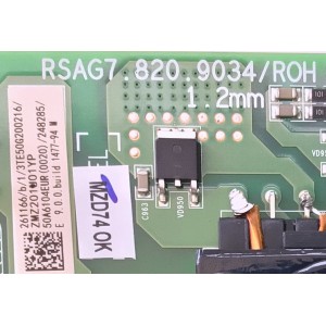 MAIN FUENTE PARA SMART TV HISENSE 4K (2160p) CON LED UHD / NUMERO DE PARTE 261166 / RSAG7.820.9034/ROH / ZMZ201U01YP / 3TE50G200216 / 248285  / MODELO 50R6E1 50A6104EUR